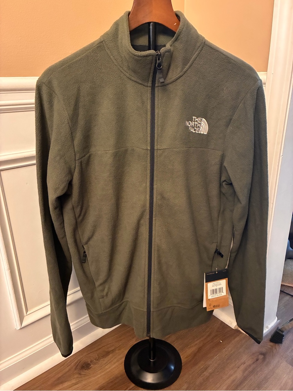The North Face Men Performance Fleece Hoodie New Taupe Green, small